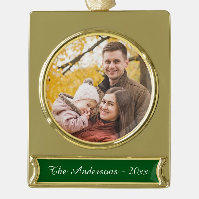 Modernes Foto Banner-Ornament Gold (Vorderseite)