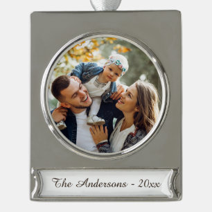 Modernes Foto Banner-Ornament Silber