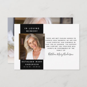 Modernes Foto Beileid Beerdigung Danke Mitteilungskarte