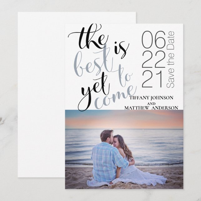 Modernes Foto Best ist noch nicht Save the Date Einladung (Vorne/Hinten)