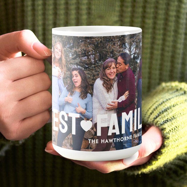Modernes Foto Beste Familie Personalisiert Kaffeetasse (Von Creator hochgeladen)
