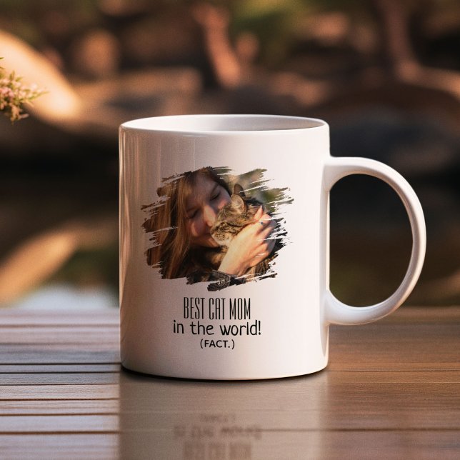 Modernes Foto Beste Katze Mama (Fakt) | PERSONALIS Kaffeetasse (Von Creator hochgeladen)