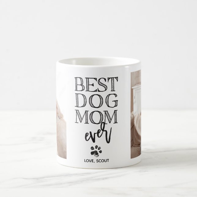 Modernes Foto Beste Mama für Hunde Kaffeetasse (Mittel)