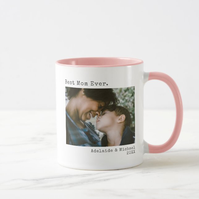 Modernes Foto Beste Mama je Schreibmaschine Kaffee Tasse (Rechts)