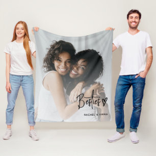 Modernes Foto Besties Best Friends Fleece Blanket