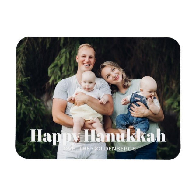 Modernes Foto Bild Sondertext Hanukkah Magnet (Horizontal)
