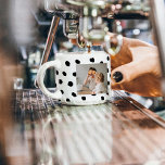 Modernes Foto & Black Dots Schönheitsgeschenk Espressotasse<br><div class="desc">Modernes Foto & Black Dots Schönheitsgeschenk</div>