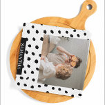 Modernes Foto & Black Dots Schönheitsgeschenk Geschirrtuch<br><div class="desc">Modernes Foto & Black Dots Schönheitsgeschenk</div>