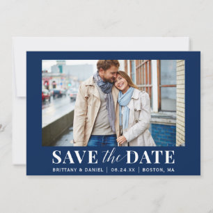 Modernes Foto Blau oder Pick Color Save The Date