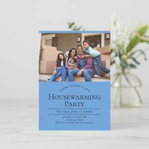 Modernes Foto Blauer Haushalt Einladung