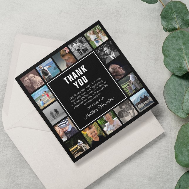 Modernes Foto Collage Beerdigung Beileid Dankeskarte (Von Creator hochgeladen)