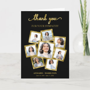 Modernes Foto Collage Beileid Vielen Dank für Ihre Karte