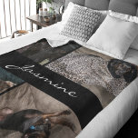 Modernes Foto Collage | Fleece Dog Blanket<br><div class="desc">Erleben Sie wertvolle Begleiter-Momente mit unserem modernen Fotomaterial Fleece Blanket. Diese personalisierte Fleecedecke ist perfekt mit Liebe und Wärme gefertigt und zeigt die Fotos Ihres Haustieres in einer atemberaubenden Collage. Es ist nicht nur eine Decke, sondern ein Sake, für immer zu pflegen. Ideal, um Liebhaber von Haustieren oder eine einzigartige...</div>
