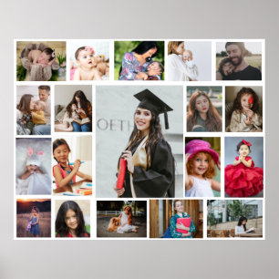 Modernes Foto Collage Graduate Meilenstein Party S Poster