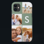 Modernes Foto Collage grün erste Monogramm Case-Mate iPhone Hülle<br><div class="desc">Moderne Foto-Collage zeigt grüne erste Monogramm-Design. Ein modernes Design Multi-Foto Design. Ändern Sie die Farbe,  um sie anzupassen. Teil einer Sammlung.</div>