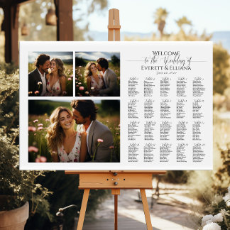 Modernes Foto Collage Hochzeitsstift Poster