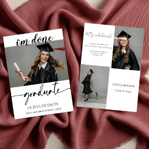 Modernes Foto Collage Senior Party Abschluss 2024 Einladung
