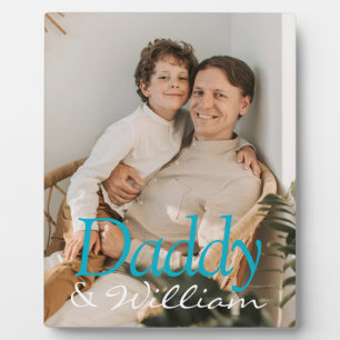 Modernes Foto Daddy & Baby Name Keepake Fotoplatte