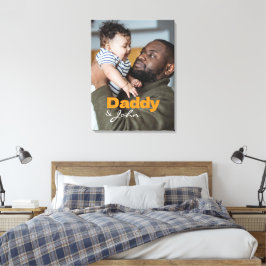 Modernes Foto Daddy & Son Name Keepake Leinwanddruck
