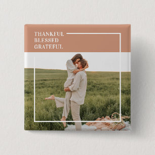 Modernes Foto   Dankbar gesegnet dankbar Button
