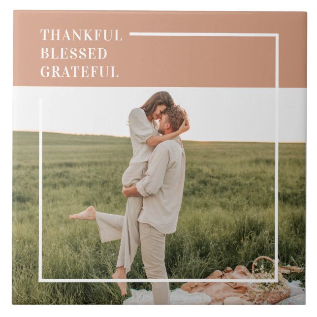 Modernes Foto | Dankbar gesegnet dankbar Fliese (Vorderseite)