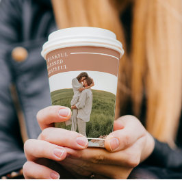 Modernes Foto | Dankbar gesegnet dankbar Pappbecher