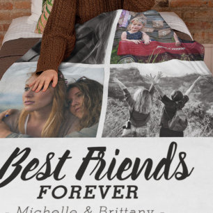 Modernes Foto der besten Freunde Fleecedecke