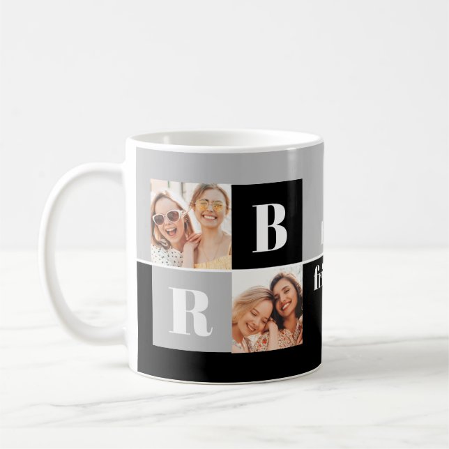 Modernes Foto der besten Freunde Kaffeetasse (Links)
