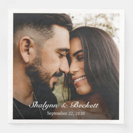 Modernes Foto der Verlobung Serviette