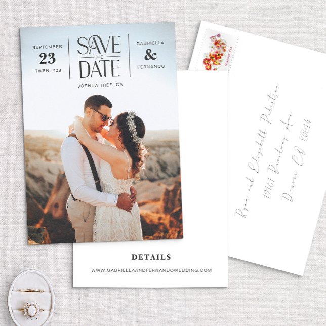 Modernes Foto des Typs eines Hipsters Save the Dat Einladung (Von Creator hochgeladen)