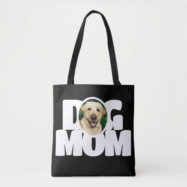 Modernes Foto Dog Mama Einfach Schwarz (Vorderseite)