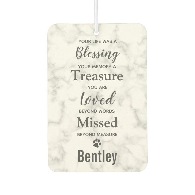 Modernes Foto Dog Pet Memorial Foto Autolufterfrischer (Vorderseite)