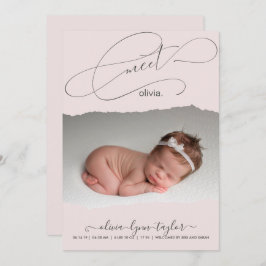 Modernes Foto-Drehpapier Frame Birth Ankündigung