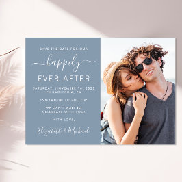 Modernes Foto Dusty Blue Wedding Save The Date