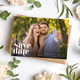 Modernes Foto Einfache Typografie Hochzeit Save The Date