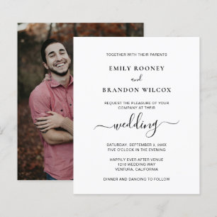 Modernes Foto Einladungen für Hochzeiten