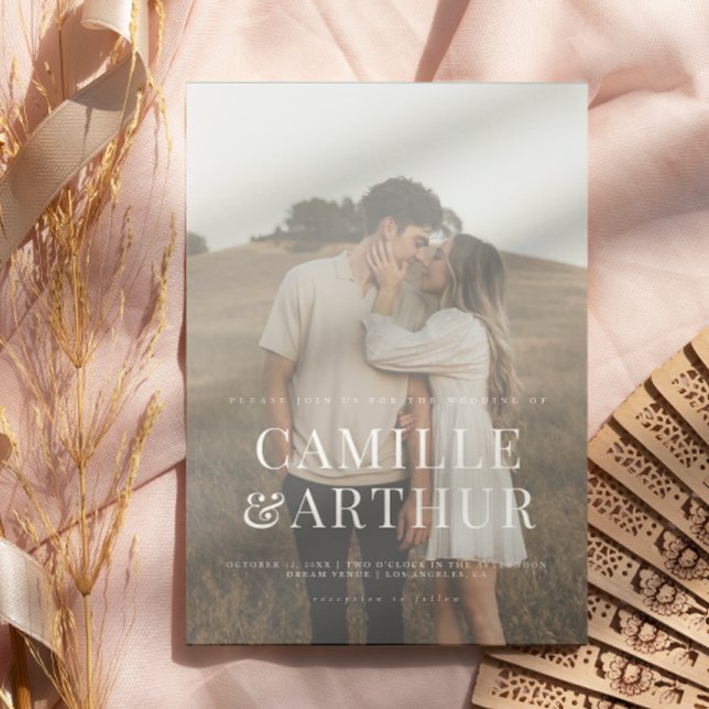 Modernes Foto Elegant Stilvolle Hochzeit Einladung (Von Creator hochgeladen)