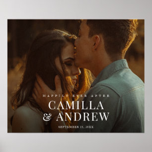 Modernes Foto Elegante Hochzeit Willkommen Poster