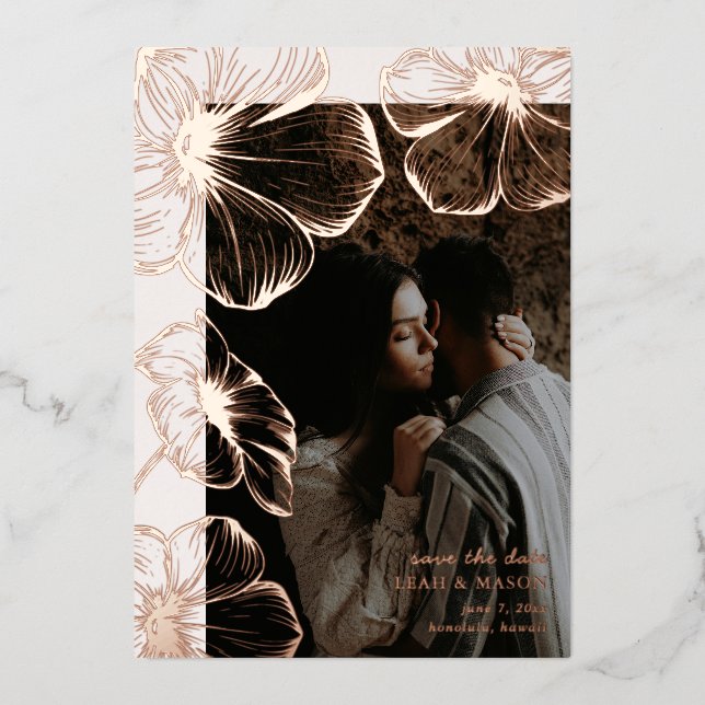 Modernes Foto Elegante Hochzeiten Save the Date Folieneinladung (Vorderseite)