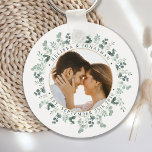 Modernes Foto Eukalyptus Personalisiert Wedding Schlüsselanhänger<br><div class="desc">Fügen Sie die Touch zum Abschluss Ihrer Hochzeit mit diesem maßgeschneiderten Foto eucalyptus botanischen Grün Hochzeit Schlüsselanhänger. Perfekt als Gastgeschenke Hochzeit für alle Ihre Gäste . Passen Sie diese Gastgeschenke Hochzeiten mit Ihrem Lieblings-Hochzeitsfest-Foto, neuvermähltem Foto an und personalisieren Sie mit Name und Datum. In unserer Hochzeitskollektion finden Sie passende Gastgeschenke...</div>