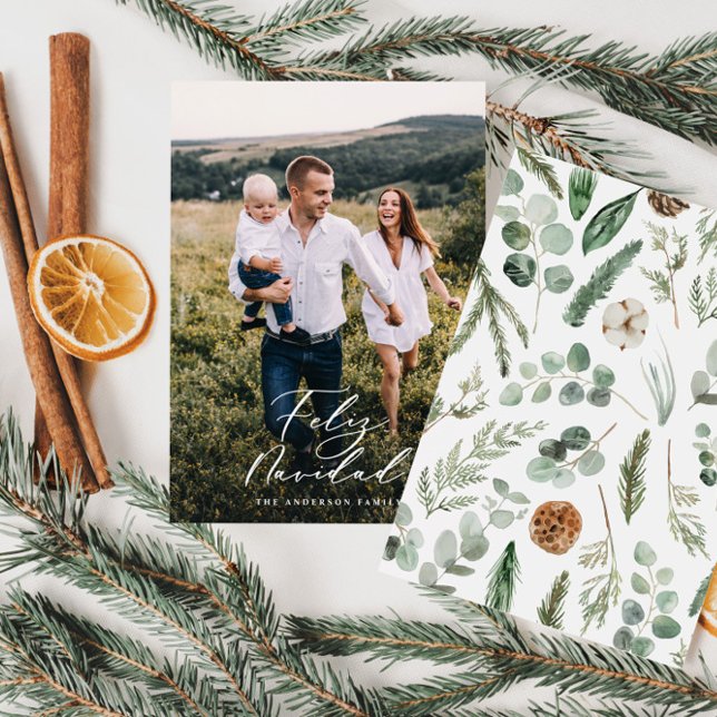 Modernes Foto feliz navidad Feiertagskarte (Von Creator hochgeladen)
