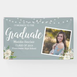 Modernes Foto floral string Lights Abschluss Banner