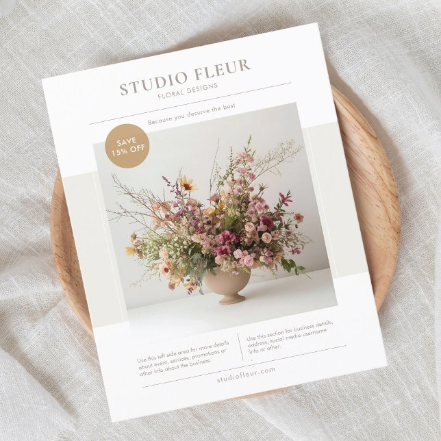 Modernes Foto florales Business Marketing Flyer (Von Creator hochgeladen)