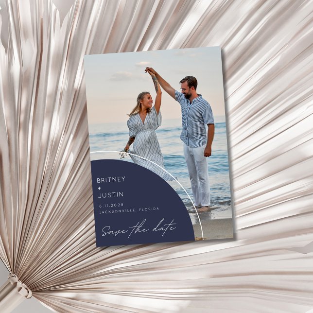 Modernes Foto Florida Beach Wedding Save The Date (Modern Photo Florida Beach Wedding Save The Date)