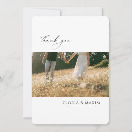 Modernes Foto Formal Minimal Hochzeit Dankeskarte