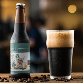 Modernes Foto | Freude gesegnet | Grün Bierflaschenetikett