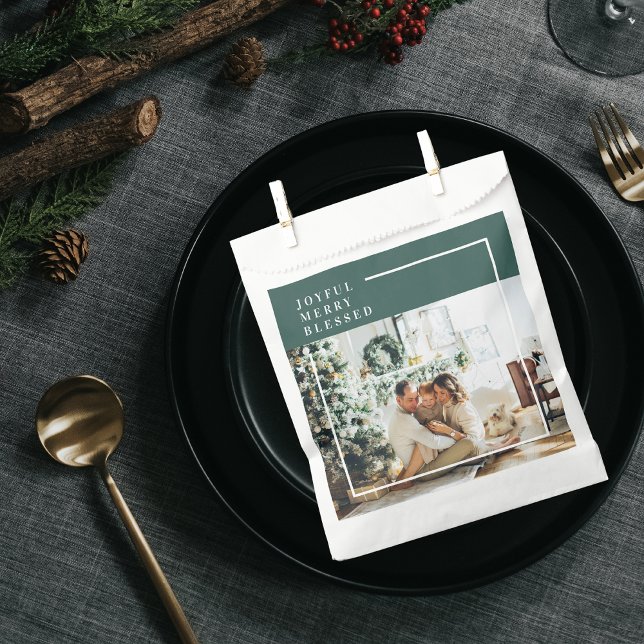 Modernes Foto | Freude gesegnet | Grün Geschenktütchen (Von Creator hochgeladen)