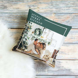 Modernes Foto | Freude gesegnet | Grün Kissen