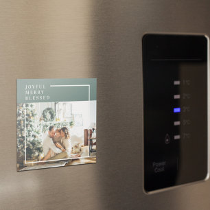 Modernes Foto   Freude gesegnet   Grün Magnet