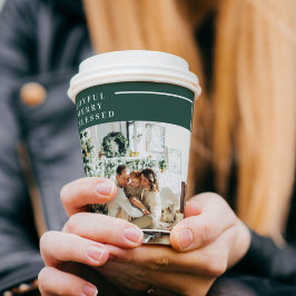 Modernes Foto | Freude gesegnet | Grün Pappbecher